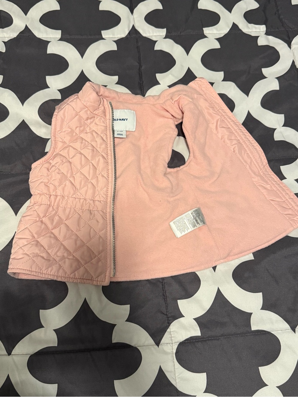 Old Navy Light Pink Quilted Baby Vest
